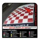 FIAT 500 stickers, ROOF stickers HOOD CHESS board WITH HOLE for antenna