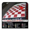 FIAT 500 stickers, ROOF stickers HOOD CHESS board WITH HOLE for antenna