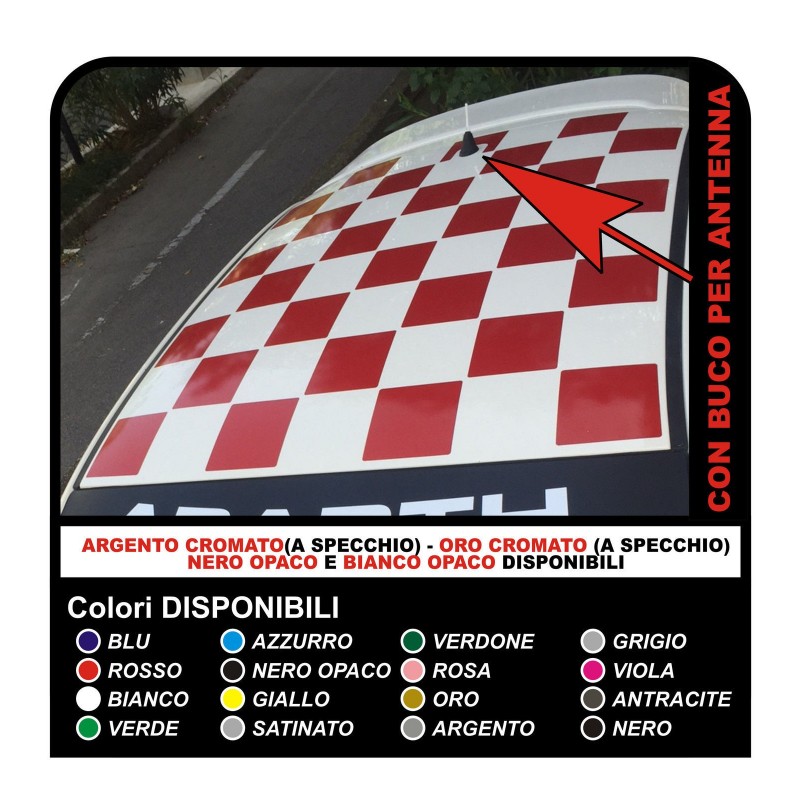 Bandes adhésives capot, le toit et le couvercle de coffre assetto corse  pour fiat 500 autocollants decal abarth