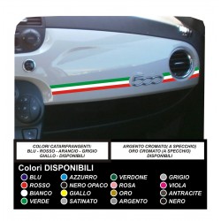 Aufkleber FIAT 500 in den LANDESFARBEN sticker fiat 500 armaturenbrett decals