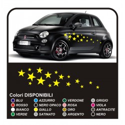 Kit d'autocollants pour voiture-STAR 34PEZZI autocollants étoiles SMART, FIAT 500 voiture autocollants étoiles