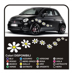 Kit de pegatinas 18 MARGARITAS pegatinas de flores por SMART FIAT 500 coches pegatinas de Flores