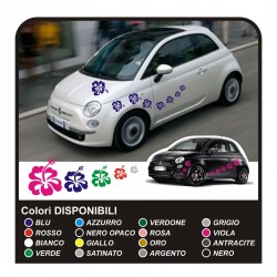 KIT AUFKLEBER BLUMEN für SMART, FIAT 500 car-Flowers sticker 18 STÜCK-MINI-COOPER