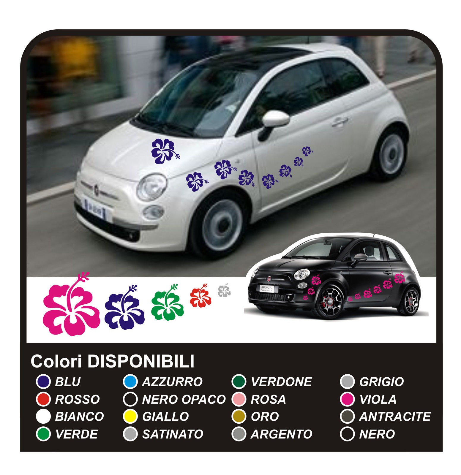 SUPPORT VIGNETTE ASSURANCE Fiat 500 étui adhésif voiture Stickers