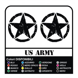 3 ADESIVI cm 15 STELLA + US ARMY x SUZUKI, JEEP, FUORISTRADA RENEGADE STICKERS