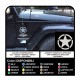 2 Stickers-Star Military cm9 - mm90x90 stickers Wrangler sahara unlimited