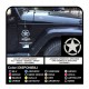 2 Aufkleber-Sterne-Militärischen jeep Wrangler sahara unlimited und Renegade
