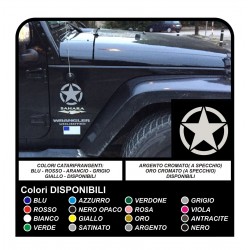2 Decals Star Military jeep Wrangler sahara unlimited and Renegade