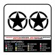 2 Decals STAR Jeep CJ CJ3 CJ5 CJ7 CJ8, US ARMY cm 15 star military 4X4
