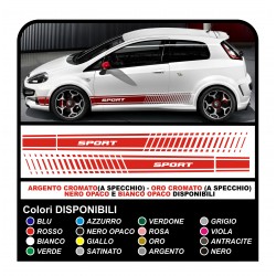 STICKERS BOTH SIDES AND THE BUMPER FOR THE FIAT PUNTO EVO SUPER SPORT KIT SIDE