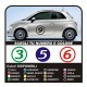 stickers for FIAT 500 number decals stickers for fiat 500 logo numbers door