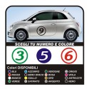 stickers for FIAT 500 number decals stickers for fiat 500 logo numbers door