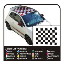 FIAT 500 adesivi TETTO adesivi CAPOTE SCACCHI grandi scacchiera stickers 500 top