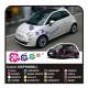 KIT ADESIVI FIORI per SMART FIAT 500 car Flowers stickers 18 PZ MINI COOPER