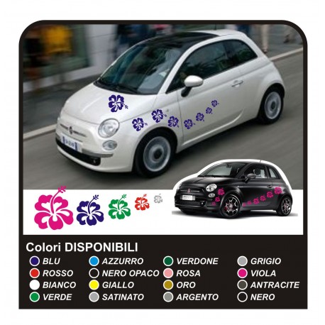 KIT AUFKLEBER BLUMEN für SMART, FIAT 500 car-Flowers sticker 18 STÜCK-MINI-COOPER