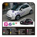 KIT STICKERS FLEURS par SMART, FIAT 500 voiture Fleurs autocollants 18 PCS MINI COOPER