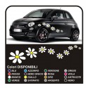 Kit stickers 18 DAISIES SMART stickers flowers, FIAT 500 cars Flowers stickers NEW