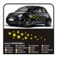 Kit d'autocollants pour voiture-STAR 34PEZZI autocollants étoiles SMART, FIAT 500 voiture autocollants étoiles