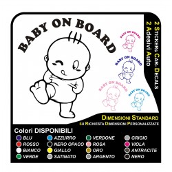 2 adesivi baby on board bimbo bambino auto bambina vetri specchi stickers NEW