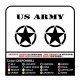 2 STICKERS 25 cm STAR + WRITTEN US ARMY free off-road STICKERS DECALS