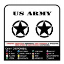 2 STICKERS 25 cm STAR + WRITTEN US ARMY free off-road STICKERS DECALS