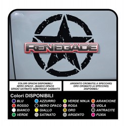 adesivi per portiera jeep renegade stella militare consumata da apporre sul logo (versione grande)