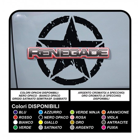 adhesivos para la puerta del jeep renegade estrella militar consumido para ser pegada en el logo (versión grande)