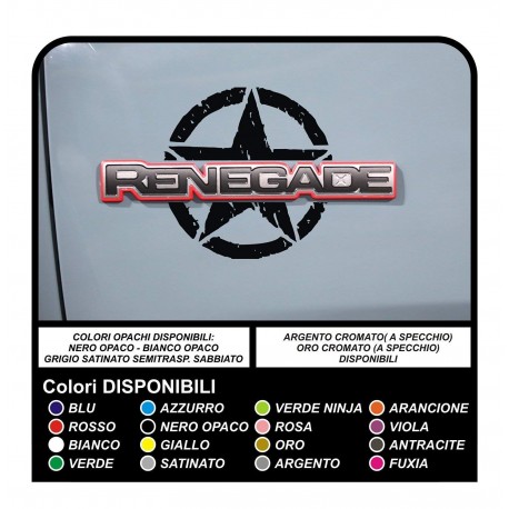 adhesivos para la puerta del jeep renegade estrella militar consumido para ser pegada en el logo