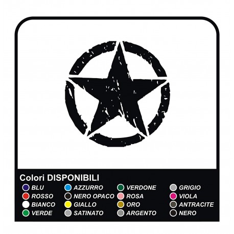 Sticker STAR RENEGADE cm 20 star military 4X4