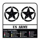 3 STICKERS for JEEP RENEGADE cm 10 STAR + US ARMY for off-road STICKERS 