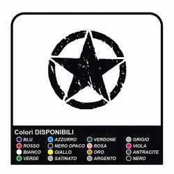Sticker STAR JEEP RENEGADE US ARMY, 30 cm, star military 4X4
