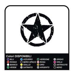 Sticker STAR JEEP RENEGADE US ARMY, 30 cm, star military 4X4 