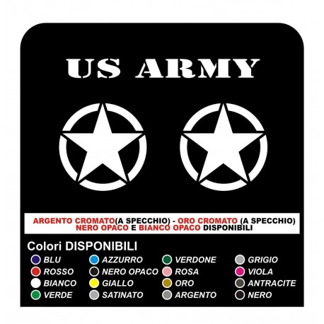 3 ADESIVI cm 20 STELLA + US ARMY STICKERS per Jeep Renegade SUV 4X4