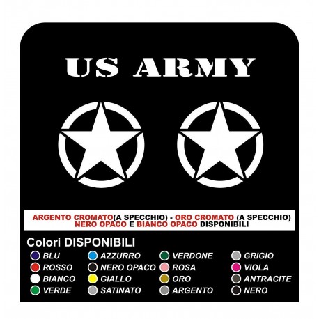 3 ADESIVI cm 50x50 STELLA + US ARMY STICKERS per Jeep Renegade SUV 4X4