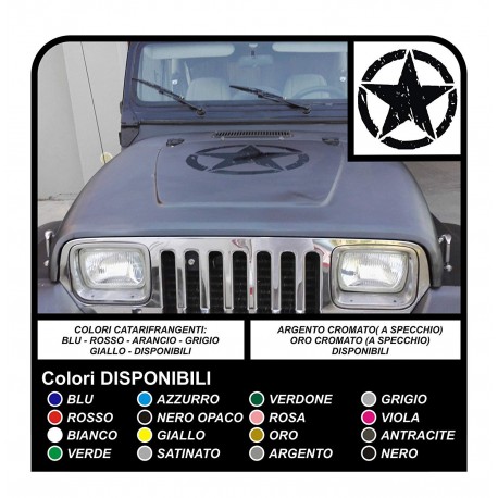 Adesivo STELLA militare consumata cm 50 x SUV Jeep Renegade 4X4
