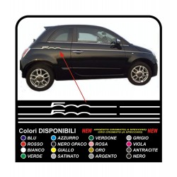 2 ADESIVI STRISCE TUNING PER LATERALI 500 STICKERS DECAL AUFLKEBER AUTOCOLLANT