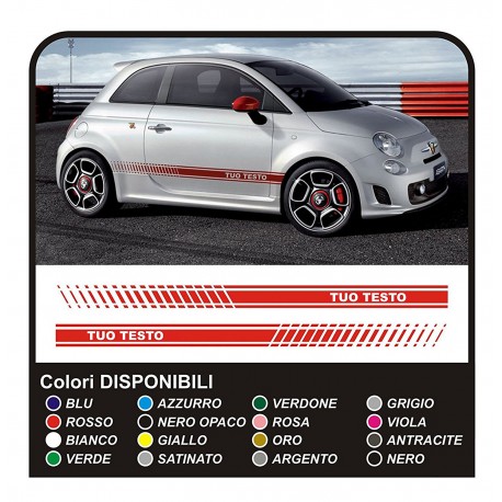 Adesivi fasce laterali assetto corse per 500 stickers decal