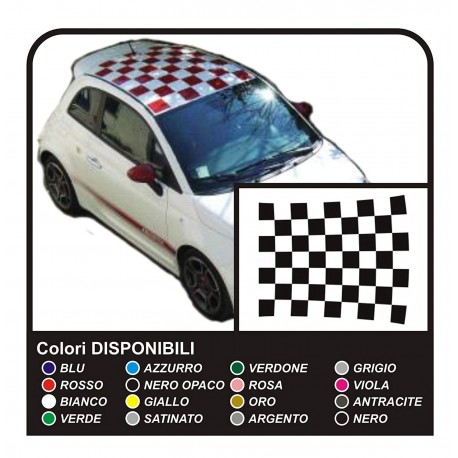 Adesivi fasce tettino 500 tetto scacchiera scacchi sticker decal 