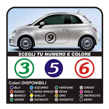 adesivi NUMERI 500 adesivi stickers logo numeri portiera