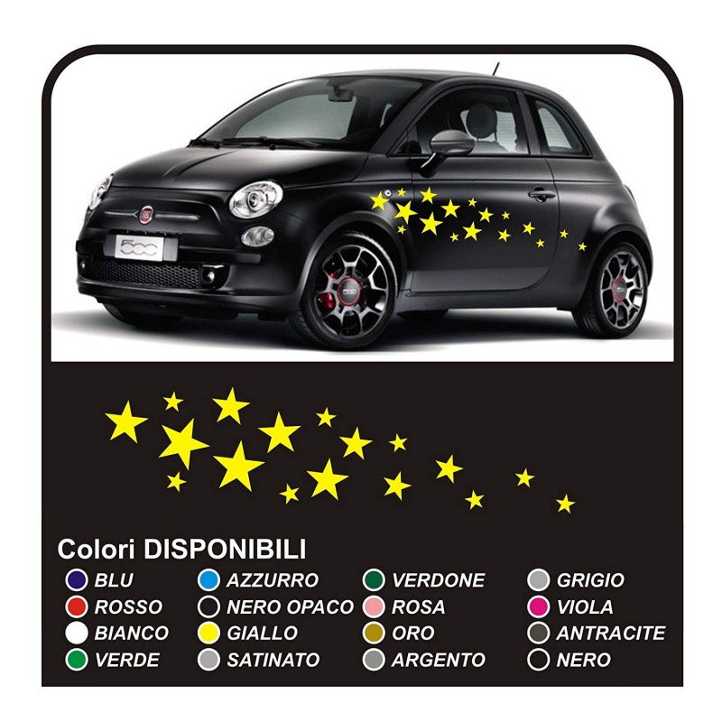 Kit d'autocollants pour voiture-STAR 34PEZZI stickers étoiles de voiture  autocollants étoiles