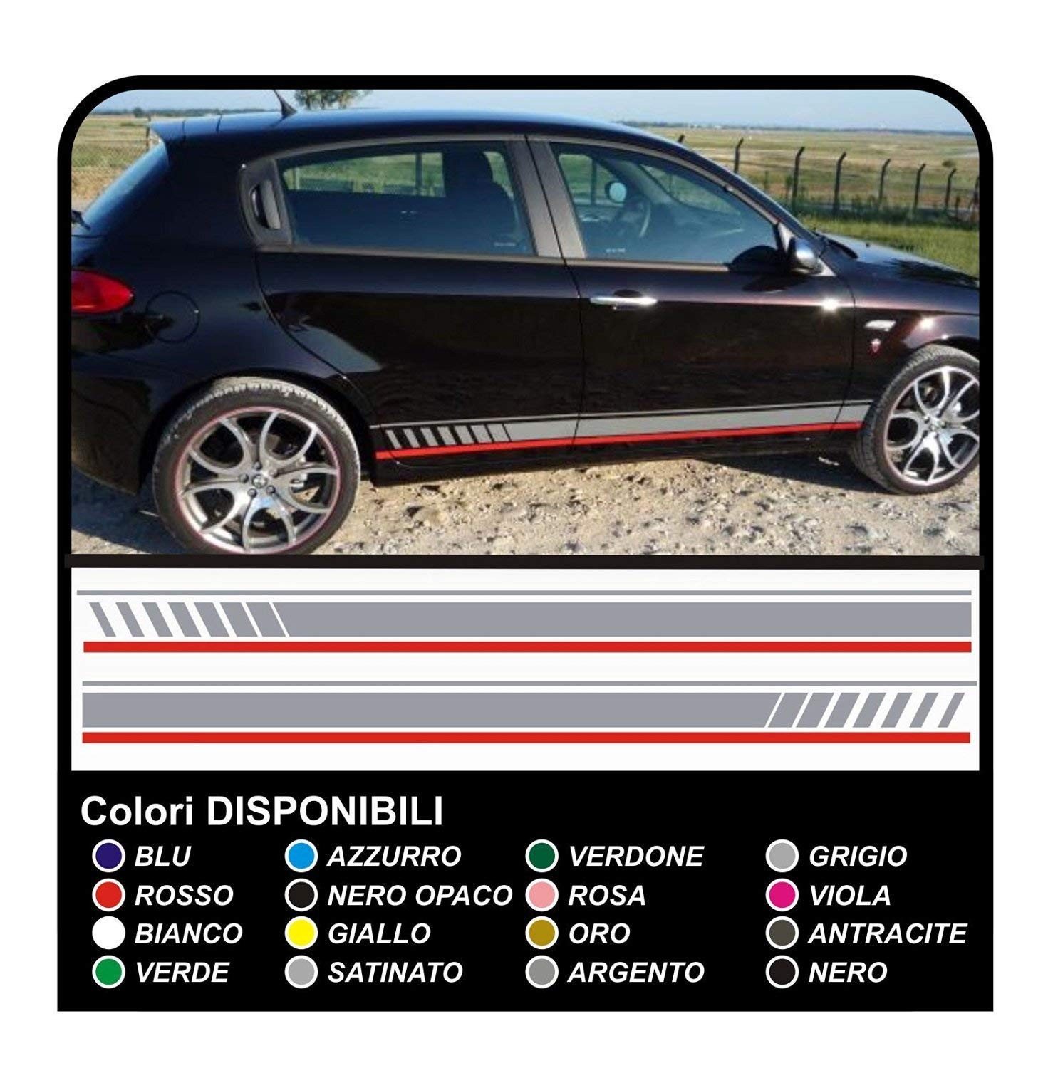 Paire d'autocollants en vinyle Alfa Romeo Giulietta Firestorm Up On Doors  2021