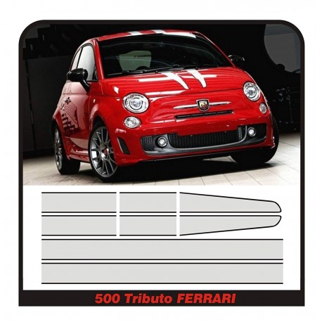 Aufkleber Fahrzeugseite Fiat Abarth 595 Rot, Fiat 500