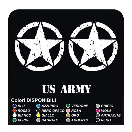 Stickers STAR and the WRITTEN US ARMY, 30 cm, star, military us army aged effect