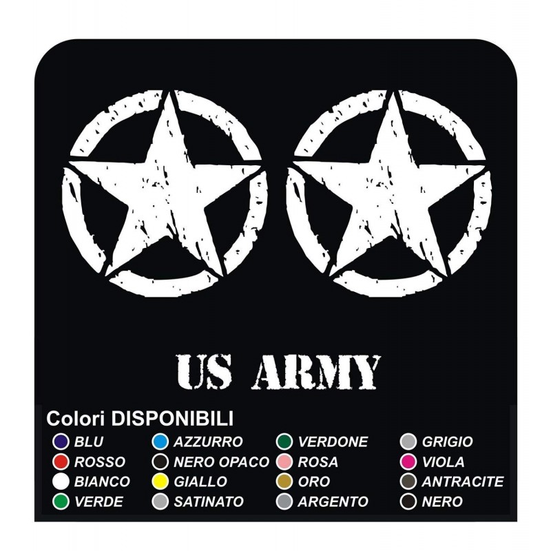Autocollant/sticker – étoile de l’armée américaine étoile militaire kit de tuning poisson 10 cm de large étoile 5 cm étoile 10 cm 