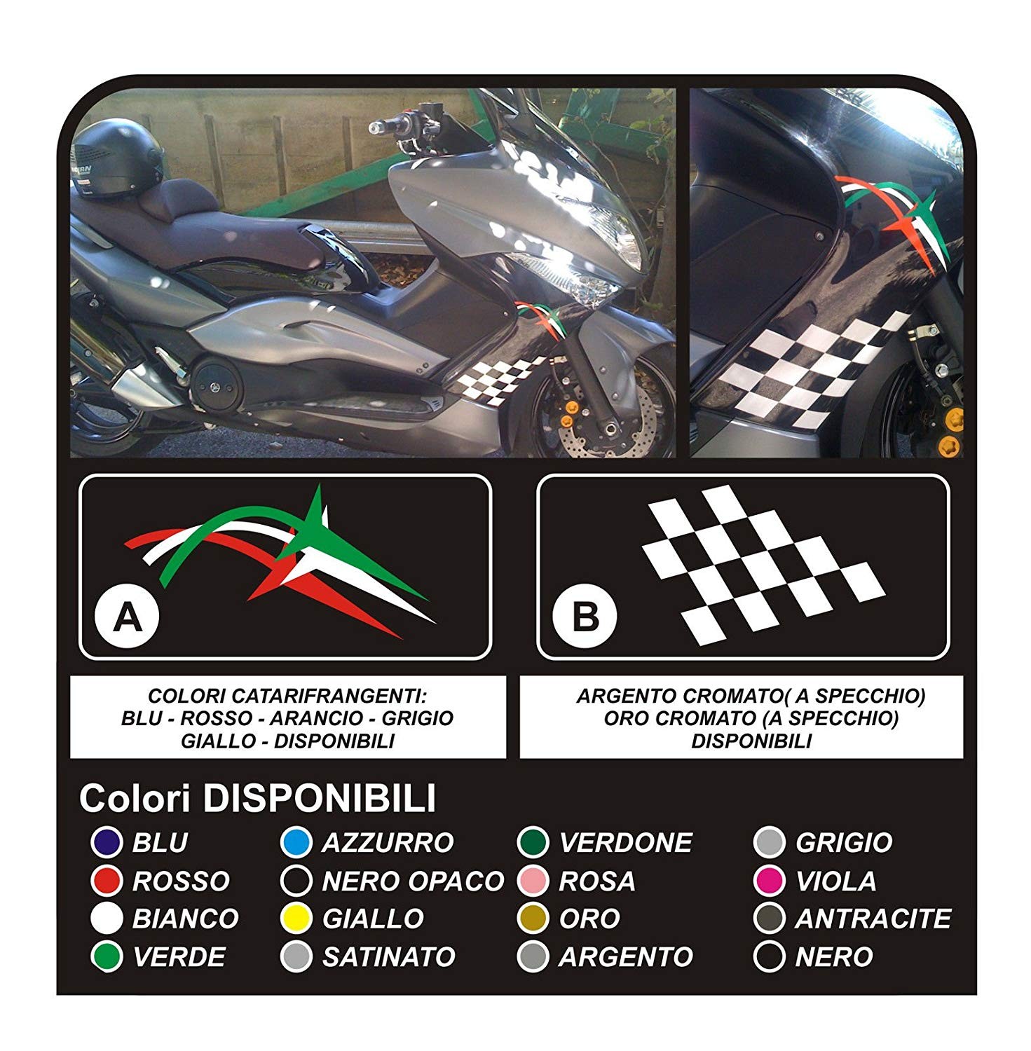 KIT 2 Adesivi Dakar Paris Africa Honda KTM Vinile Decalco Moto Stickers BLU 