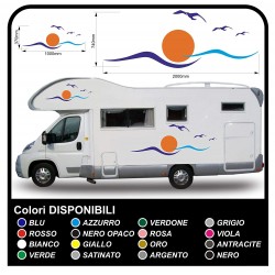 stickers CAMPER van CARAVAN CARAVAN graphics vinyl SUN SEAGULLS, SEA and SKY complete kit TOP QUALITY - graphics 05