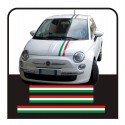 Autocollants pour FIAT 500 KIT de bandes du drapeau italien capot toit et le coffre stripes drapeau tricolore autocollants