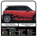 lado adhesivo MINI cooper gráficos de COCHES a cuadros, rayas MINI Comprobador de gráficos COOPER S UN JCW 1.4 1.6