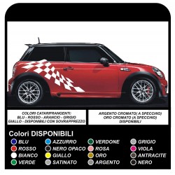 aufkleber seitlichen MINI-cooper-AUTOS grafik karo, streifen MINI-Checker grafik COOPER S ONE JCW 1.4 1.6