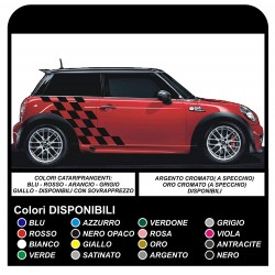 adesivi laterali MINI cooper grafica AUTO a quadretti strisce MINI Checker grafica COOPER S ONE JCW 1.4 1.6